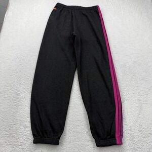 Women's Black Pants with Pink Stripe